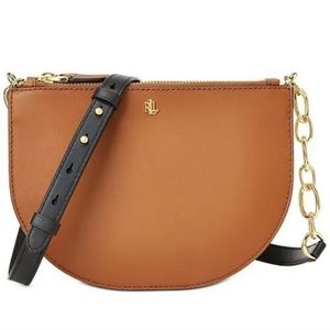 Sutton 22 colorblock half-moon leather cross-body